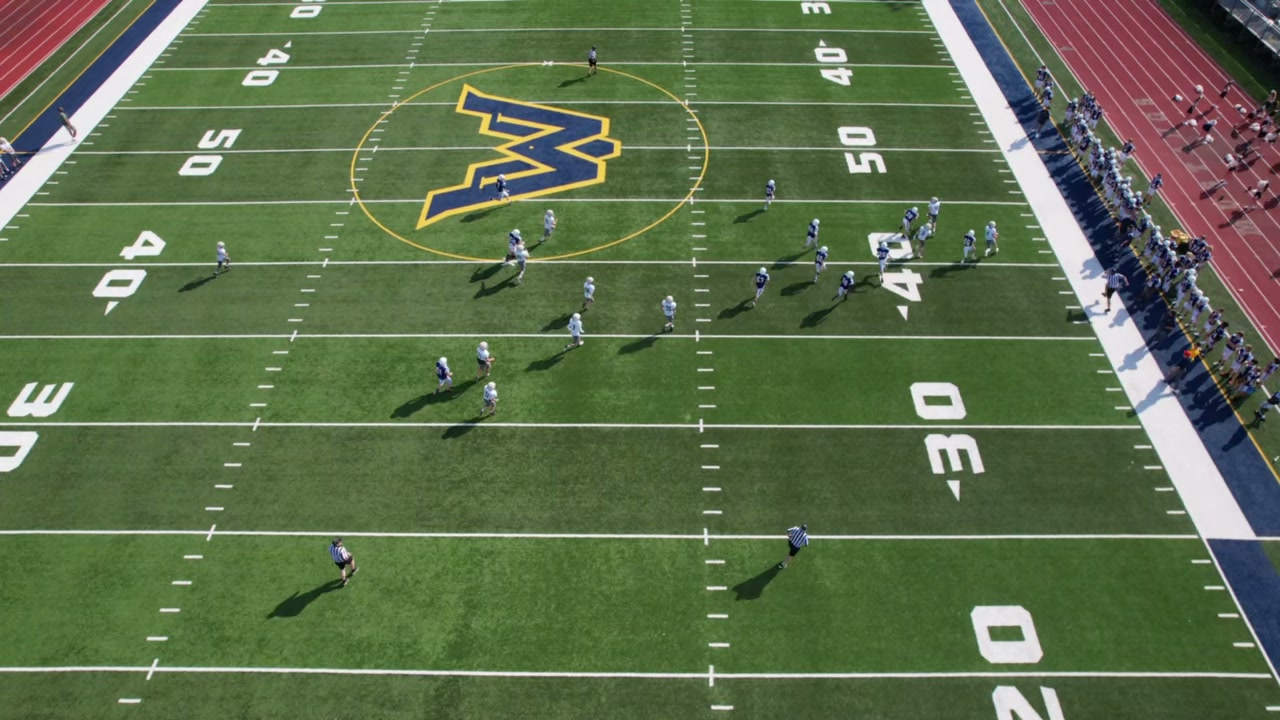 Aerial AWRE SKY view of a football game